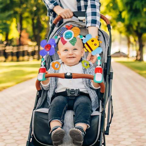 Pałąk z zabawkami do łóżeczka i wózka zwierzątka grzechotki dla niemowląt