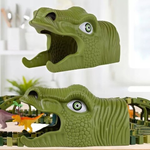 Tor samochodowy dla dzieci Dino Park wyścigowy zestaw 230 el dinozaury