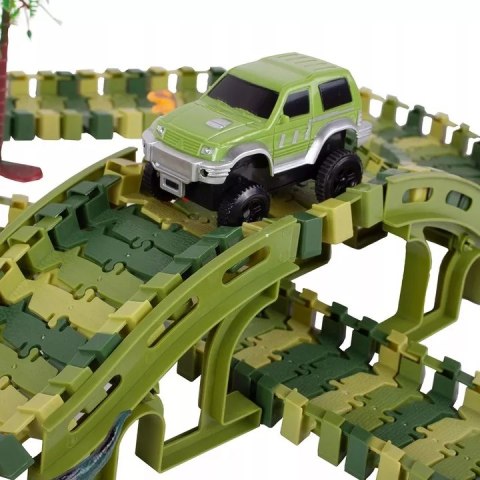 Tor samochodowy dla dzieci Dino Park wyścigowy zestaw 240 el dinozaury