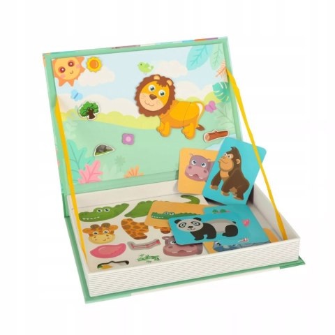 Układanka magnetyczna Montessori zwierzęta puzzle edukacyjne 47 magnesów