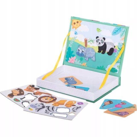 Układanka magnetyczna Montessori zwierzęta puzzle edukacyjne 47 magnesów