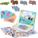 Układanka magnetyczna Montessori zwierzęta puzzle edukacyjne 47 magnesów