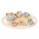 Drewniany zestaw do herbatki dla dzieci serwis do zabawy filiżanki szary
