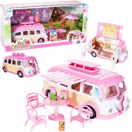 Kamper Lodziarnia dla Lalek - Food Truck, Mini Kawiarnia z Akcesoriami