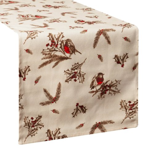 OBRUS ŚWIĄTECZNY MELODY 40 X 140 CM BEŻOWY