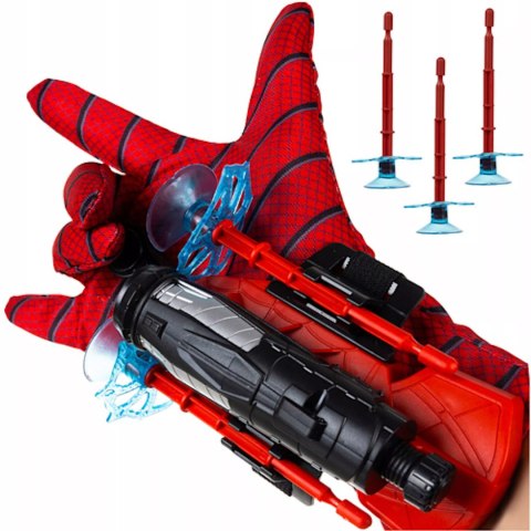 Rękawica spiderman z wyrzutnią superbohater w akcji 3 strzałki