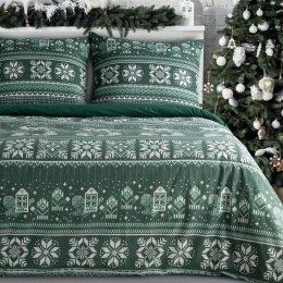 ŚWIĄTECZNY KOMPLET POŚCIELI CLOVER 140 X 200 CM CIEMNOZIELONY