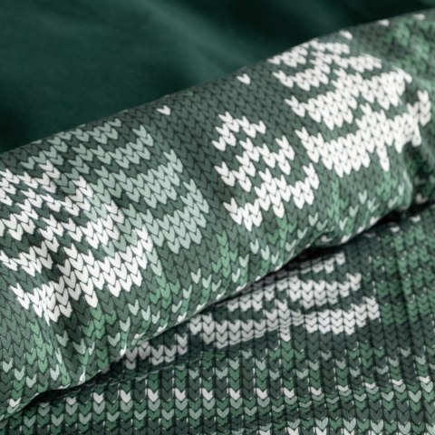 ŚWIĄTECZNY KOMPLET POŚCIELI CLOVER 220 X 200 CM CIEMNOZIELONY