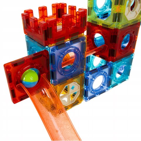 Tor Kulkowy klocki magnetyczne 96 el. konstrukcje 3D