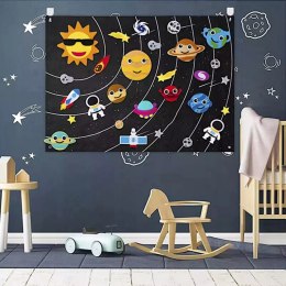 Edukacyjna Mata Filcowa Montessori Układ Słoneczny Kosmos Tablica na Rzepy