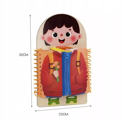 Edukacyjna tablica Montessori guziki suwaki rzepy naukaUbierania dla dzieci