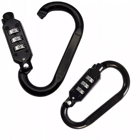 Karabińczyk z szyfrem mocne zapięcie brelok do wózka 3 cyfrowa