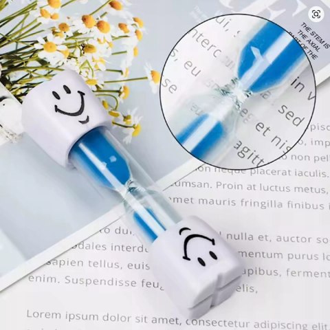 Klepsydra do mycia zębów dla dzieci niebieski Timer czasomierz 3 min