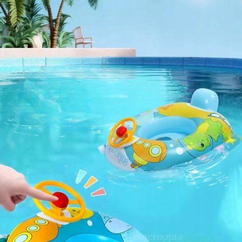 Kółko koło ponton fotelik dla dzieci do pływania kierownica niebieski 311N