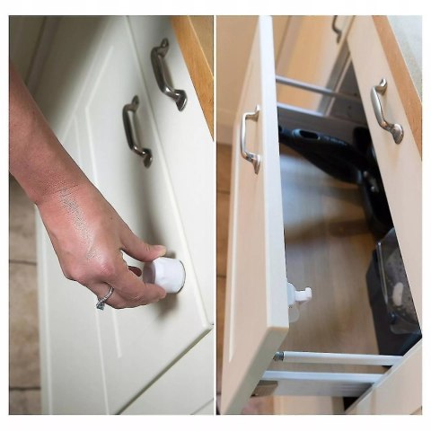 Magnetyczne blokady do mebli i szuflad dla dzieci zestaw 4 + klucz