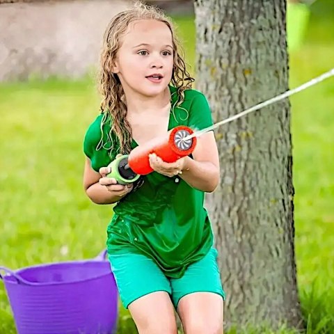 Piankowa tuba ARMATKA na wodę pompka, pistolet, sikawka wodna dla dzieci