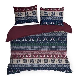 ŚWIĄTECZNY KOMPLET POŚCIELI SKANDY 220 X 200 CM GRANATOWY