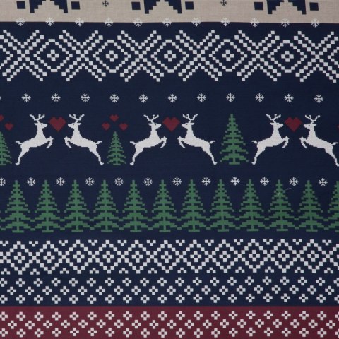 ŚWIĄTECZNY KOMPLET POŚCIELI SKANDY 220 X 200 CM GRANATOWY