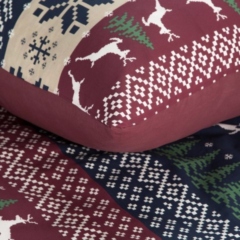 ŚWIĄTECZNY KOMPLET POŚCIELI SKANDY 220 X 200 CM GRANATOWY