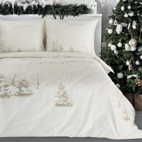 ŚWIĄTECZNY KOMPLET POŚCIELI SNOWFLAKE 220 X 200 CM BEŻOWY