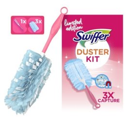 SWIFFER PINK Duster Kit do usuwania kurzu (1 miotełka + 3 wkłady) kurzawka