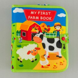 Sensoryczna książeczka dla dzieci farma zwierzątka na rzepy Montessori