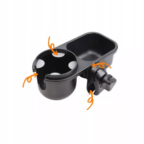 Uniwersalny uchwyt do wózka 3w1 na kubek telefon drobiazgi