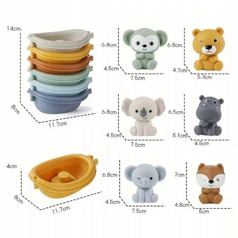 Zabawki do kąpieli na palce - zwierzątka silikonowe dla dzieci