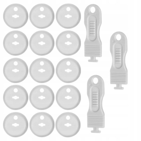 Zabezpieczenia gniazdek 15 szt. + klucze | blokada kontaktów dla dzieci