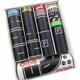 Zestaw 28 rolek taśma samoprzylepna droga jezdnia ulica naklejki znaki