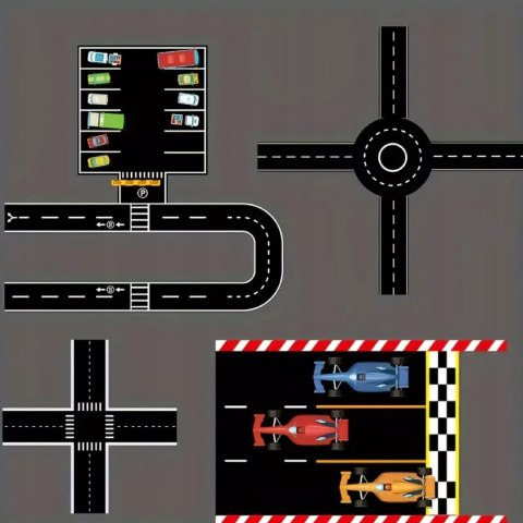 Zestaw 28 rolek taśma samoprzylepna droga jezdnia ulica naklejki znaki