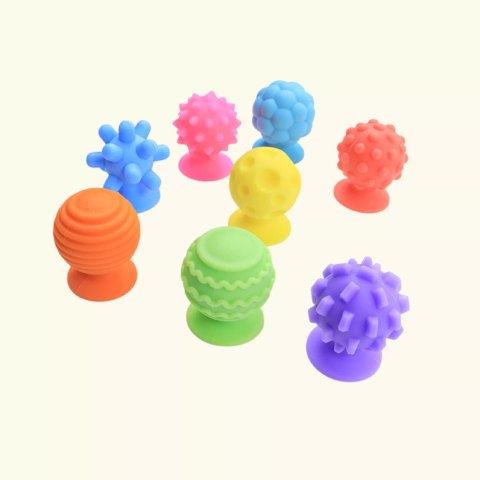 Zestaw 8 sensorycznych piłek na przyssawkach antystesowe