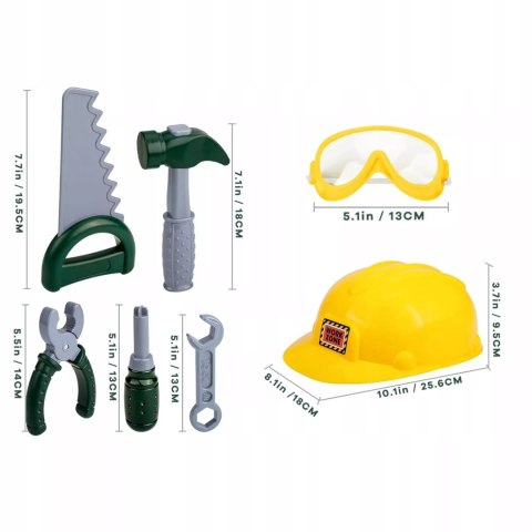 Zestaw narzędzi dla dzieci z kamizelką dla małego majsterkowicza budowlańca