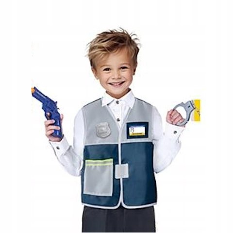 Zestaw strój małego policjanta dla dzieci kamizelka i akcesoria policyjne