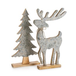 FIGURKA ŚWIĄTECZNA 143 32 X 8 X 62 CM SREBRNY