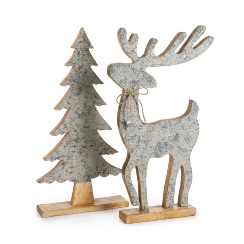 FIGURKA ŚWIĄTECZNA 143 32 X 8 X 62 CM SREBRNY