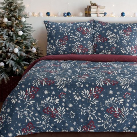 ŚWIĄTECZNY KOMPLET POŚCIELI KRISTY 160 X 200 CM GRANATOWY