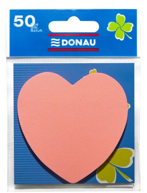 Bloczek samoprzylepny DONAU serduszko różowe 7562001PL-16