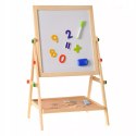 Drewniana Tablica Stojąca Dwustronna Kredowa i Suchościeralna dla dzieci