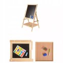 Drewniana Tablica Stojąca Dwustronna Kredowa i Suchościeralna dla dzieci