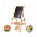 Drewniana Tablica Stojąca Dwustronna Kredowa i Suchościeralna dla dzieci