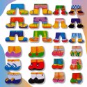 Drewniana układanka misie skrzynka klocki 74 el puzzle