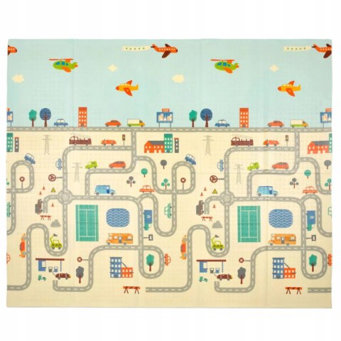 Dwustronna Mata piankowa edukacyjna składana dla dzieci duża 180x200 cm