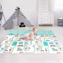 Dwustronna Mata piankowa edukacyjna składana dla dzieci duża 180x200 cm