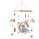 Karuzelka do Łóżeczka Dziecięcego Boho Naturalne Drewno + pałąk Rabbit Moon