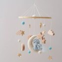 Karuzelka do Łóżeczka Dziecięcego Boho Naturalne Drewno + pałąk Rabbit Moon