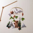 Karuzelka do Łóżeczka Dziecięcego Boho Naturalne Drewno z pałąkiem Bear