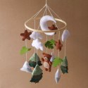 Karuzelka do Łóżeczka Dziecięcego Boho Naturalne Drewno z pałąkiem Bear