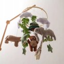Karuzelka do Łóżeczka Dziecięcego Boho Naturalne Drewno z pałąkiem Safari