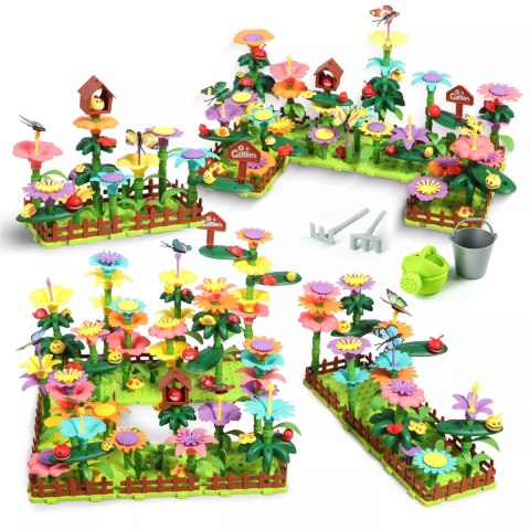 Klocki Konstrukcyjne Ogród Kwiatki 272 el. Zestaw Kreatywny